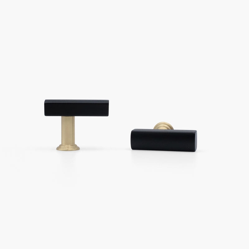 Mod T-Knob Hardware Hapny Home Matte Black & Satin Brass (BSB) 