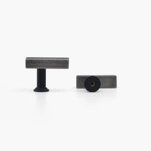 Load image into Gallery viewer, Mod T-Knob Hardware Hapny Home Weathered Nickel &amp; Matte Black (WMB) 
