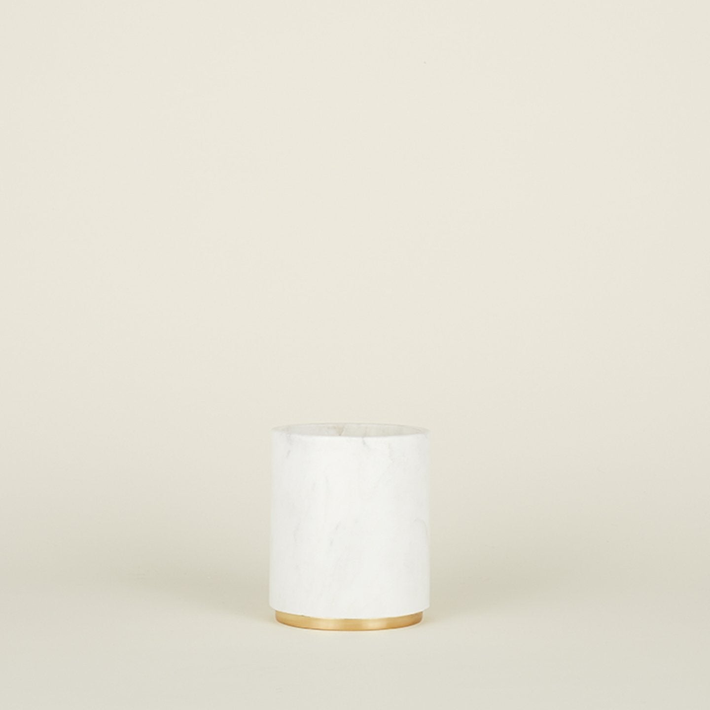 Simple Marble and Brass Utility Canister Utensil Holders Hawkins New York