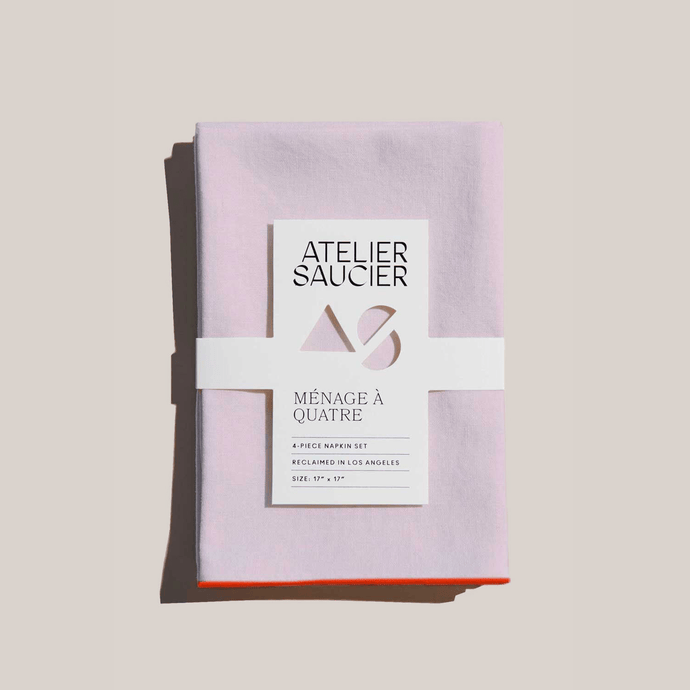 Blush Linen Orange Napkins, Set of 4 Napkins Atelier Saucier 