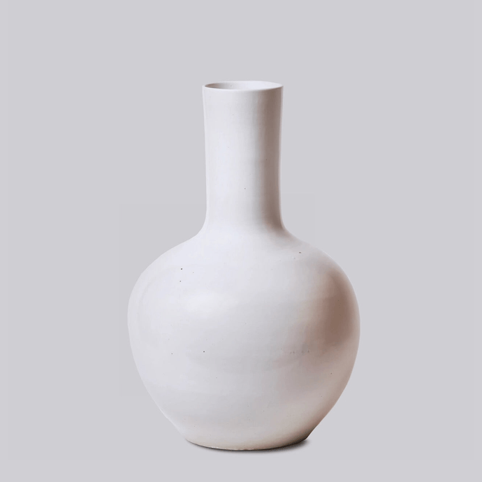 Rustic White Porcelain Globe Vase Vases Cobalt Guild 