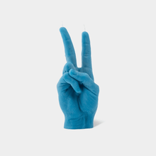 Load image into Gallery viewer, CandleHand &quot;Peace&quot; Candle Novelty Candles 54 Celsius Blue 
