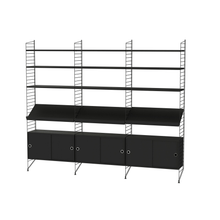 Load image into Gallery viewer, Living Room Bundle G Shelving String Furniture Black Stained Ash/Black 

