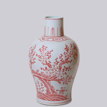 Load image into Gallery viewer, Rustic Red and White Porcelain Blossoms Vase Sculpture &amp; Decorative Art Cobalt Guild 
