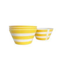 Load image into Gallery viewer, Yellow Stripe Cereal Bowls, Set of 4 Outdoor Tableware Xenia Taler 
