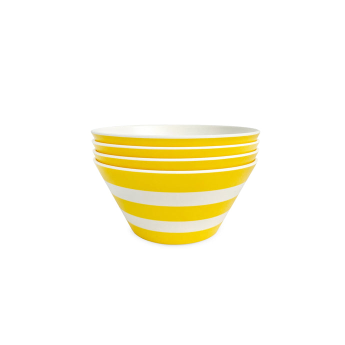 Yellow Stripe Cereal Bowls, Set of 4 Outdoor Tableware Xenia Taler 