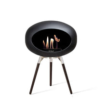 Load image into Gallery viewer, Bioethanol Fireplace Dome, Black 31&quot;h Fireplace Le Feu Polished Steel Bowl Black Legs 
