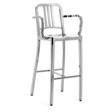 Load image into Gallery viewer, 1006 Navy Bar Stool with Arms Emeco Polished 
