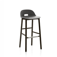Load image into Gallery viewer, Alfi Barstool, Low Back Emeco Dark Grey Dark Stained Ash 
