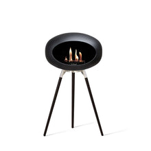 Load image into Gallery viewer, Bioethanol Fireplace Dome, Black 42&quot;h Fireplace Le Feu Polished Steel Bowl Black Legs 
