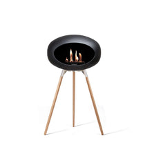 Load image into Gallery viewer, Bioethanol Fireplace Dome, Black 42&quot;h Fireplace Le Feu Polished Steel Bowl Soaptreated Legs 
