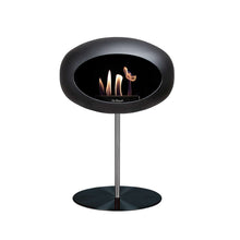 Load image into Gallery viewer, Bioethanol Fireplace Dome, Black Steel 35&quot;h Fireplace Le Feu Black Plate Polished Steel Pole 
