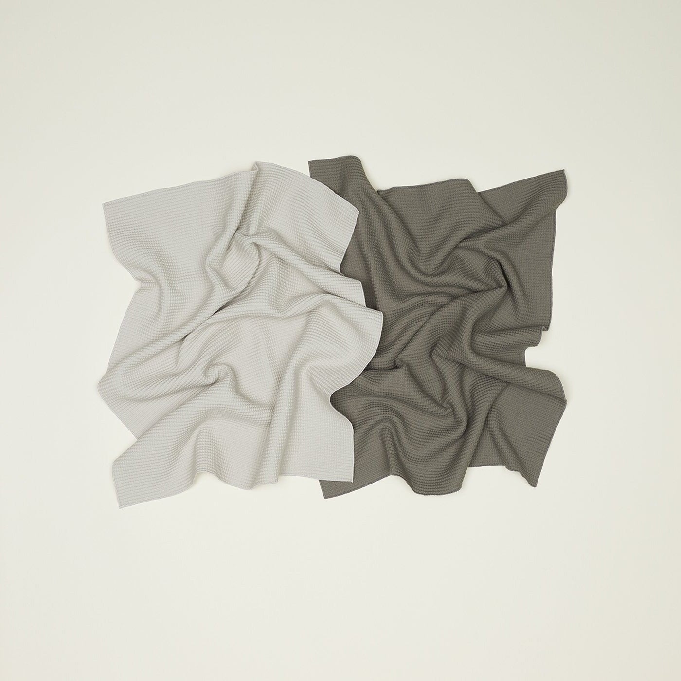Essential Waffle Dish Towel, Set of 2 Dish Towels Hawkins New York Light Grey/Dark Grey 