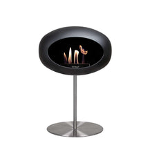 Load image into Gallery viewer, Bioethanol Fireplace Dome, Black Steel 35&quot;h Fireplace Le Feu Polished Steel Plate Polished Steel Pole 
