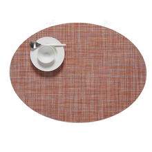 Load image into Gallery viewer, Mini Basketweave Placemat Placemats Chilewich Cinnamon Oval 
