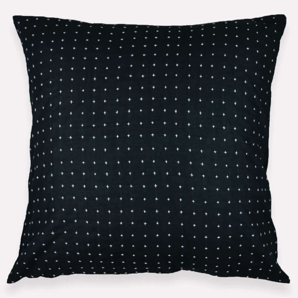 Cross-Stitch Euro Sham Pillows Anchal Project Charcoal