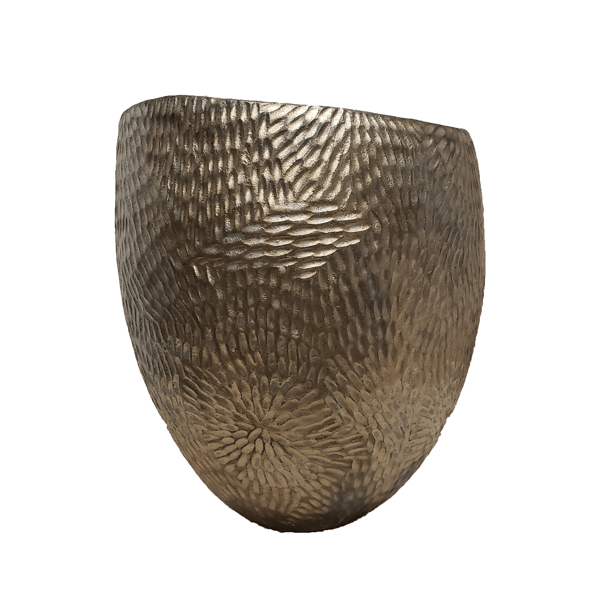 Seed Pod Wide Vessel, Gold Vases Demetria Chappo