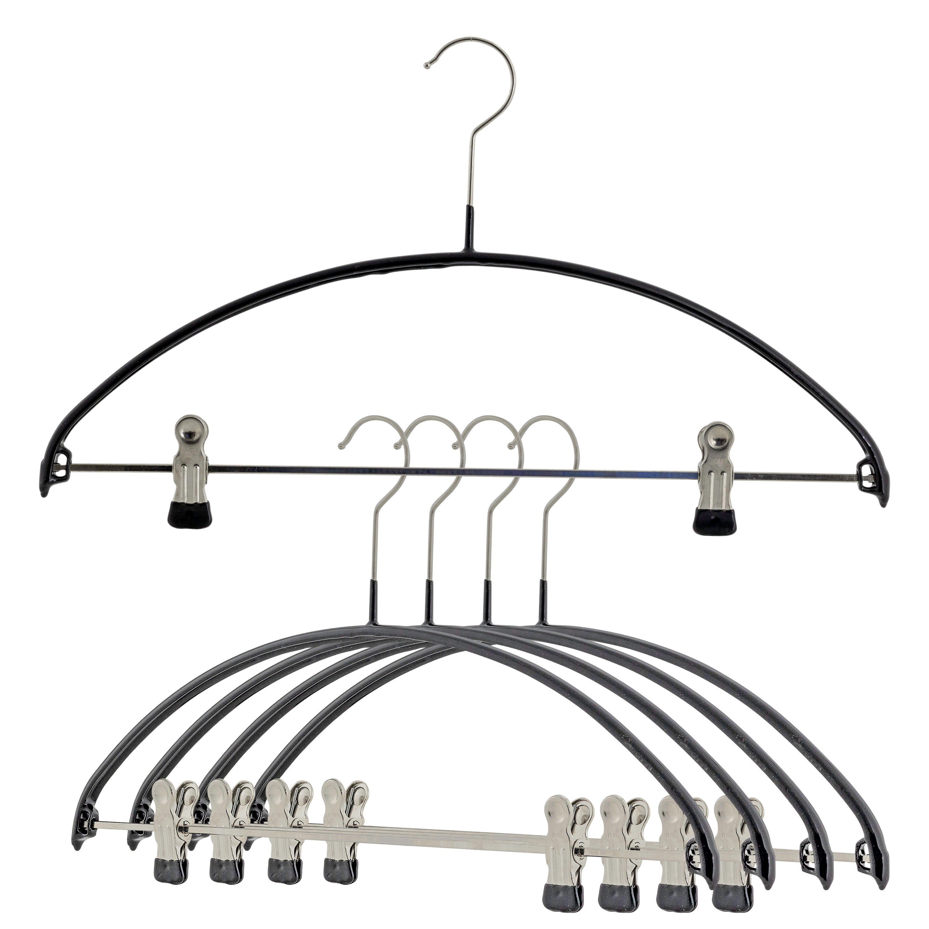 Euro 40-Pk Pant Bar with Two Clips - Set of 5 ORGANIZATION & LABELING Mawa Black