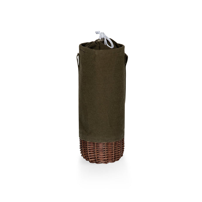 Insulated Canvas & Willow Wine Bottle Basket Totes Picnic Time 