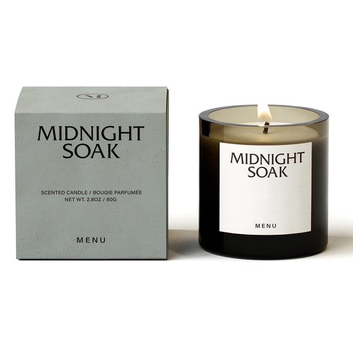 Olfacte Scented Candle, Midnight Soak Candles Menu 