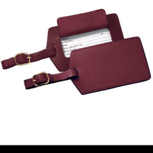 Load image into Gallery viewer, Luggage Tag with Privacy Flap Beauty Royce New York Burgundy 
