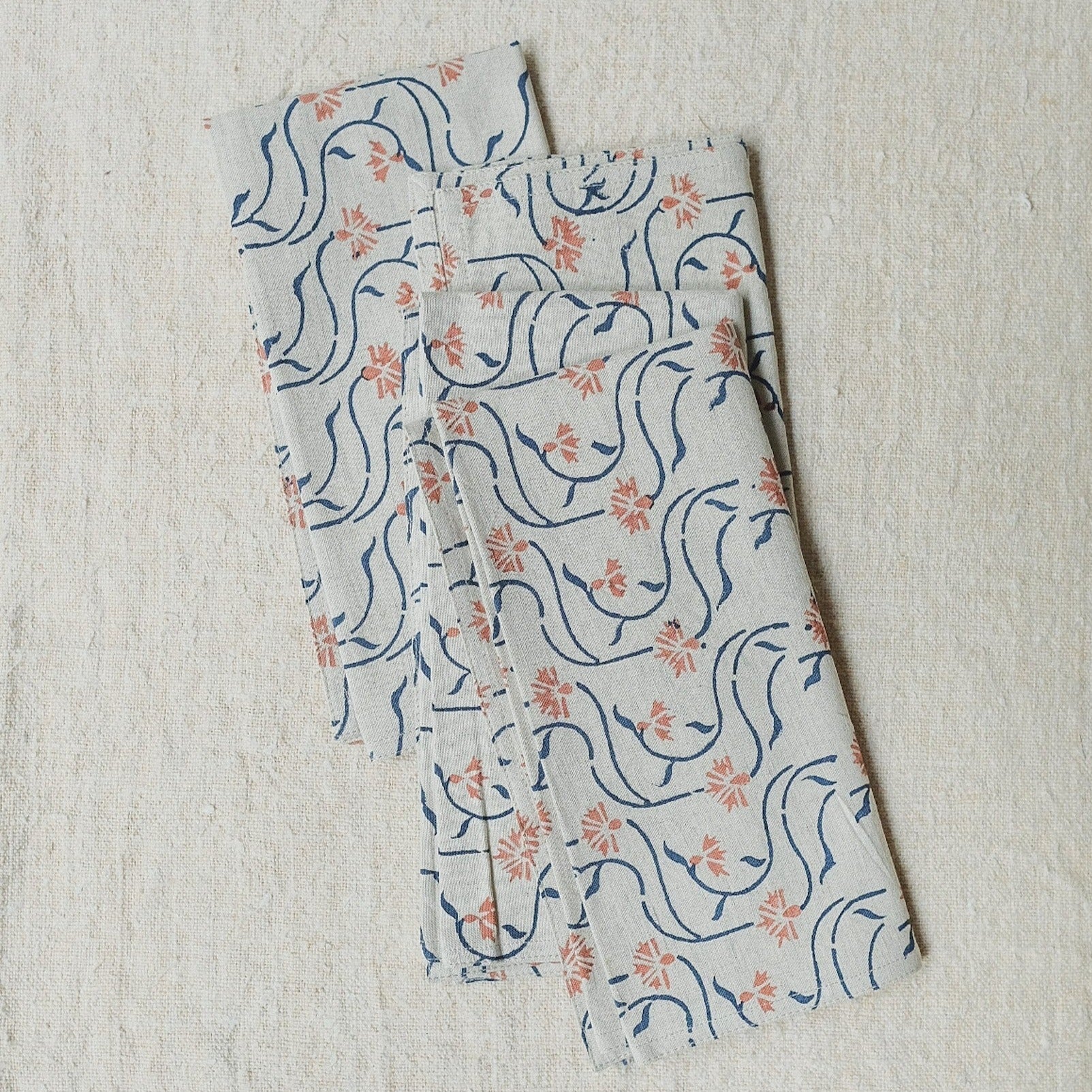 Juhi - Block-printed Table Napkins - Set of 4 Table Linen Soil to Studio