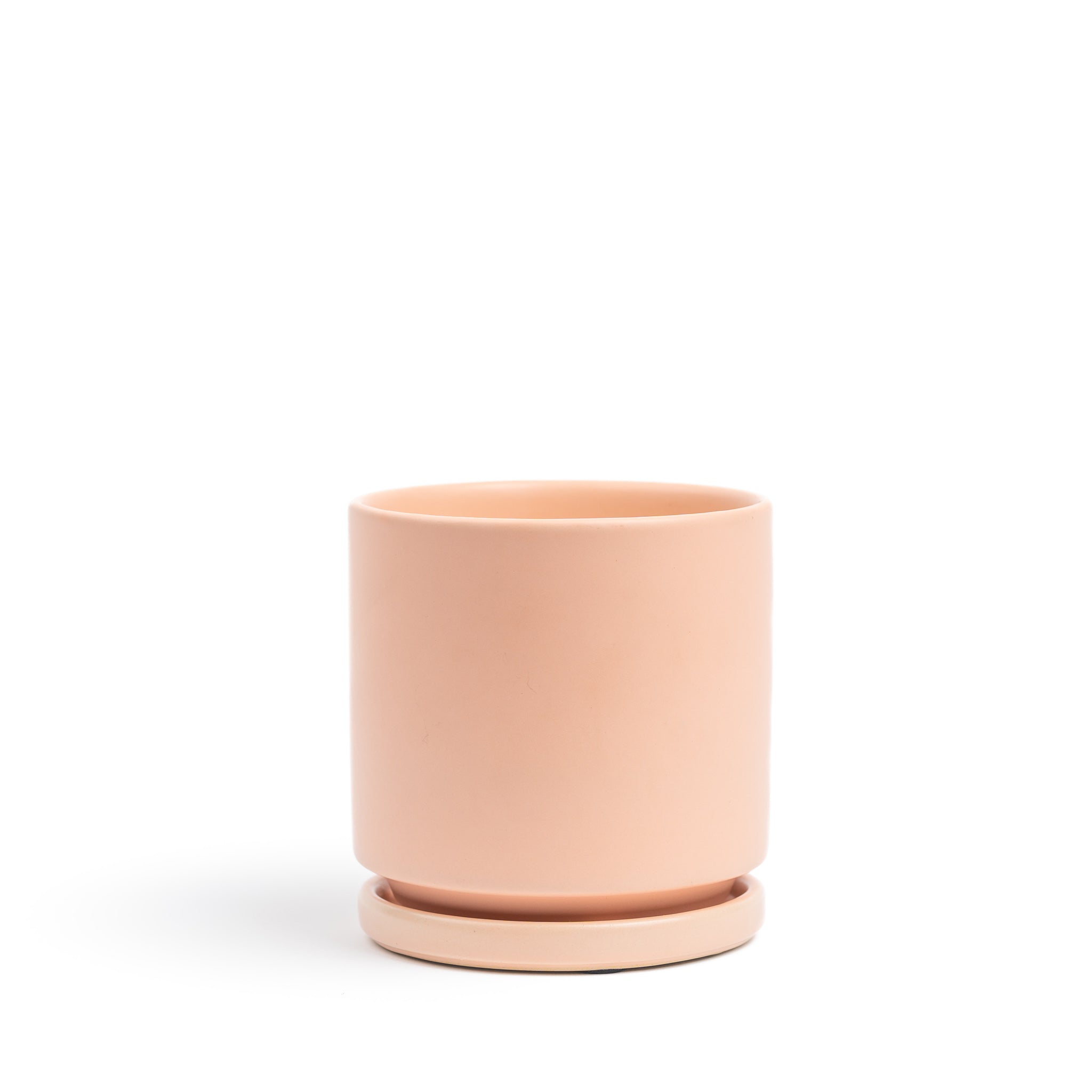 8.25" Cylinder Pot with Water Saucer INDOOR PLANTERS Momma Pots Blush