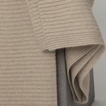 Load image into Gallery viewer, Solid Beige Ribbed Knit Cashmere Throw THROWS Hangai Mountain Textiles 
