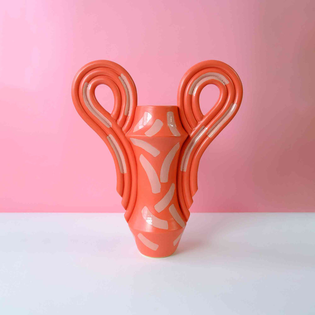 Deco Vase VASES Beginner Ceramics Coral and Soft Pink 