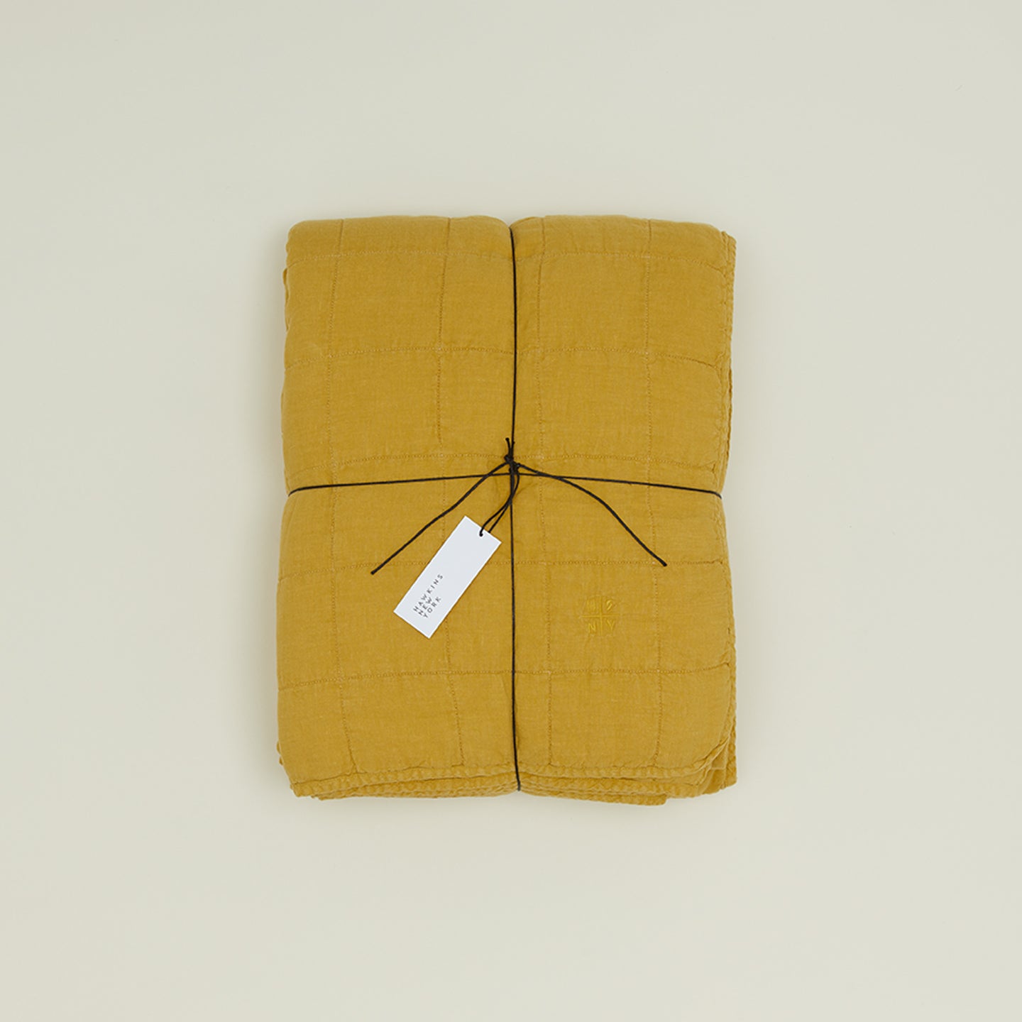 Simple Linen Quilt PILLOWS, DUVETS, & MATTRESS TOPPERS Hawkins New York MUSTARD Queen