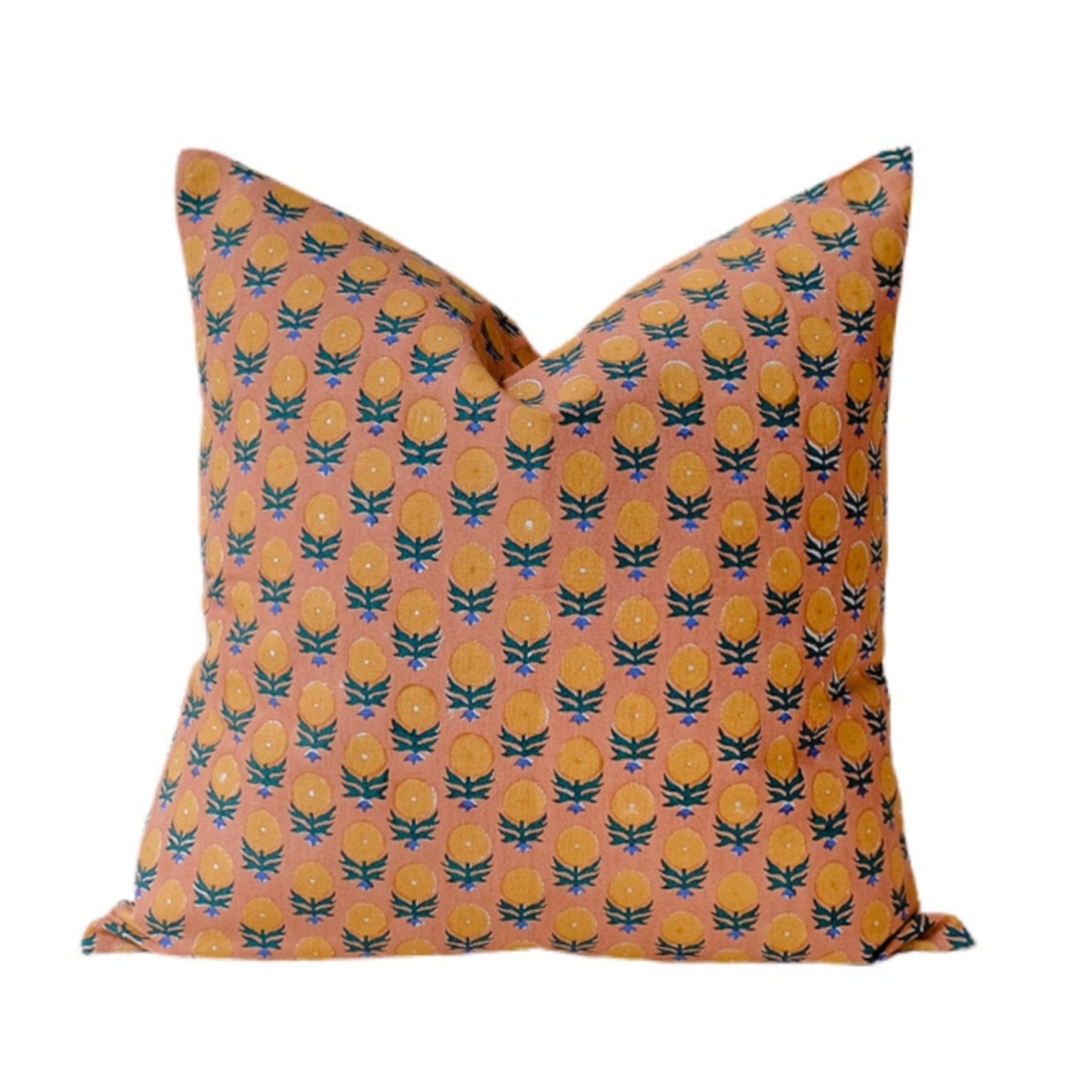 Pakhi - Hand Block-printed Linen Pillow (Pre-order) Soil to Studio