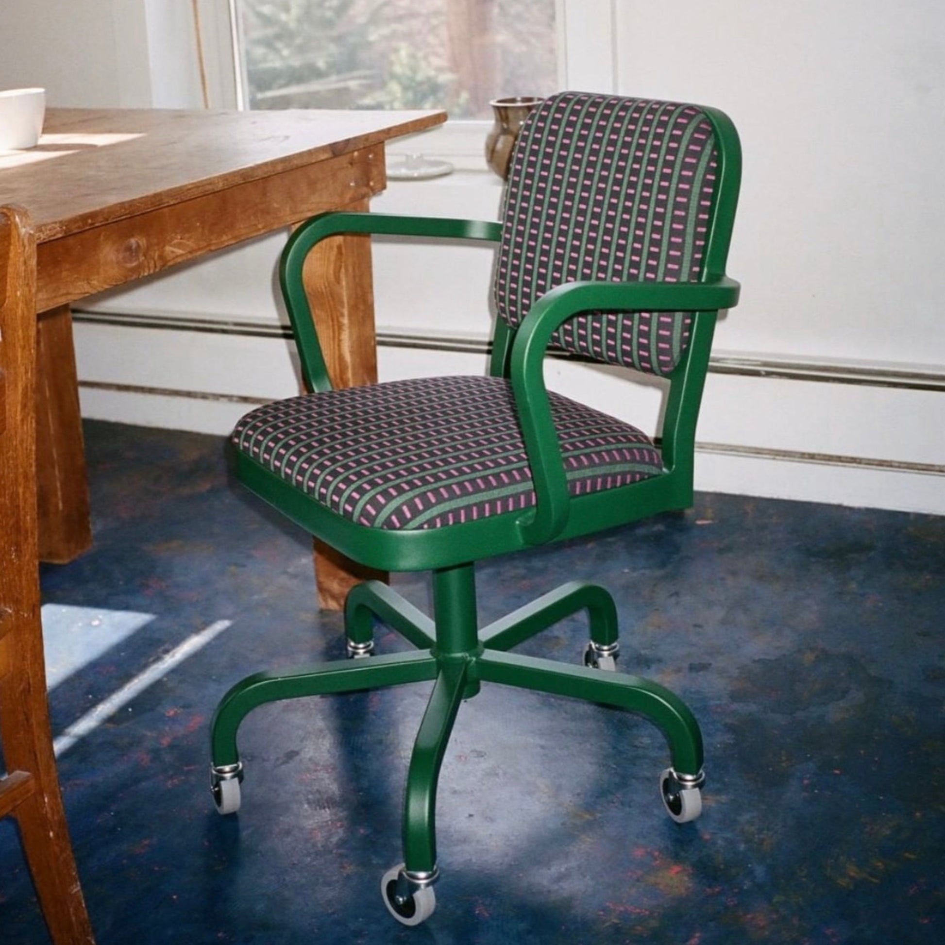 Green Officer Chair with Black Mexidot - Afternoon Light Exclusive OFFICE CHAIRS Emeco