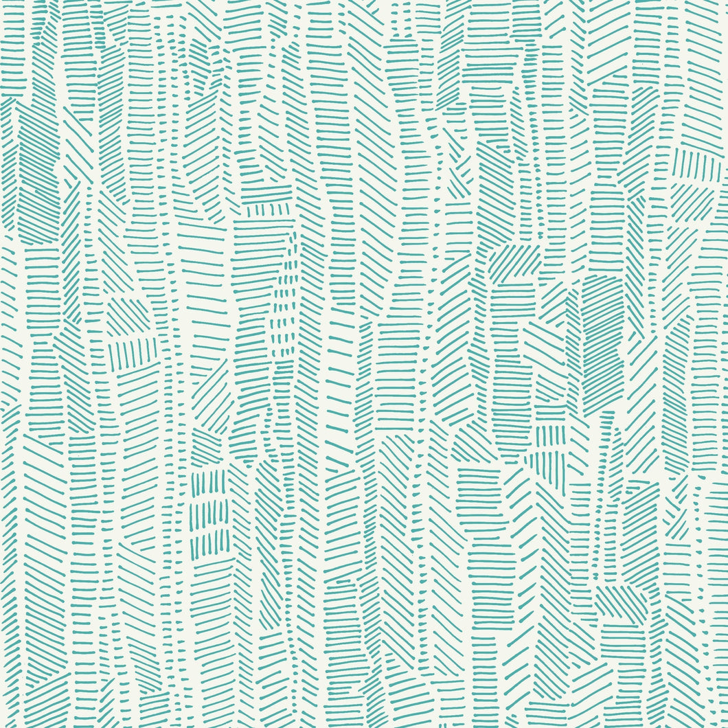 Linear Field Wallpaper Poppy 