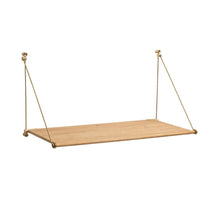 Load image into Gallery viewer, Loop Shelf Hanging Shelves WeDoWood Oak Lacquered Brass 
