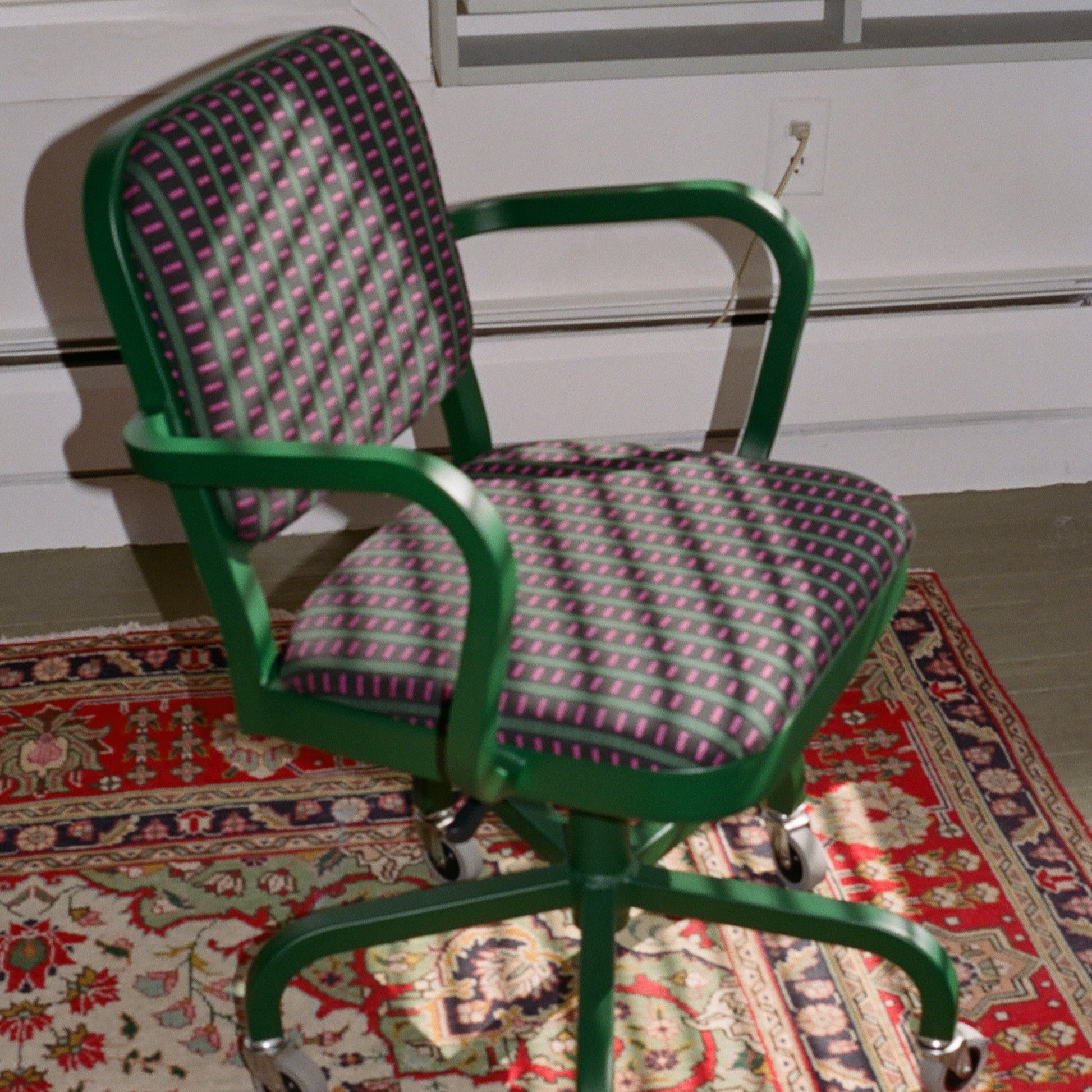 Green Officer Chair with Black Mexidot - Afternoon Light Exclusive OFFICE CHAIRS Emeco