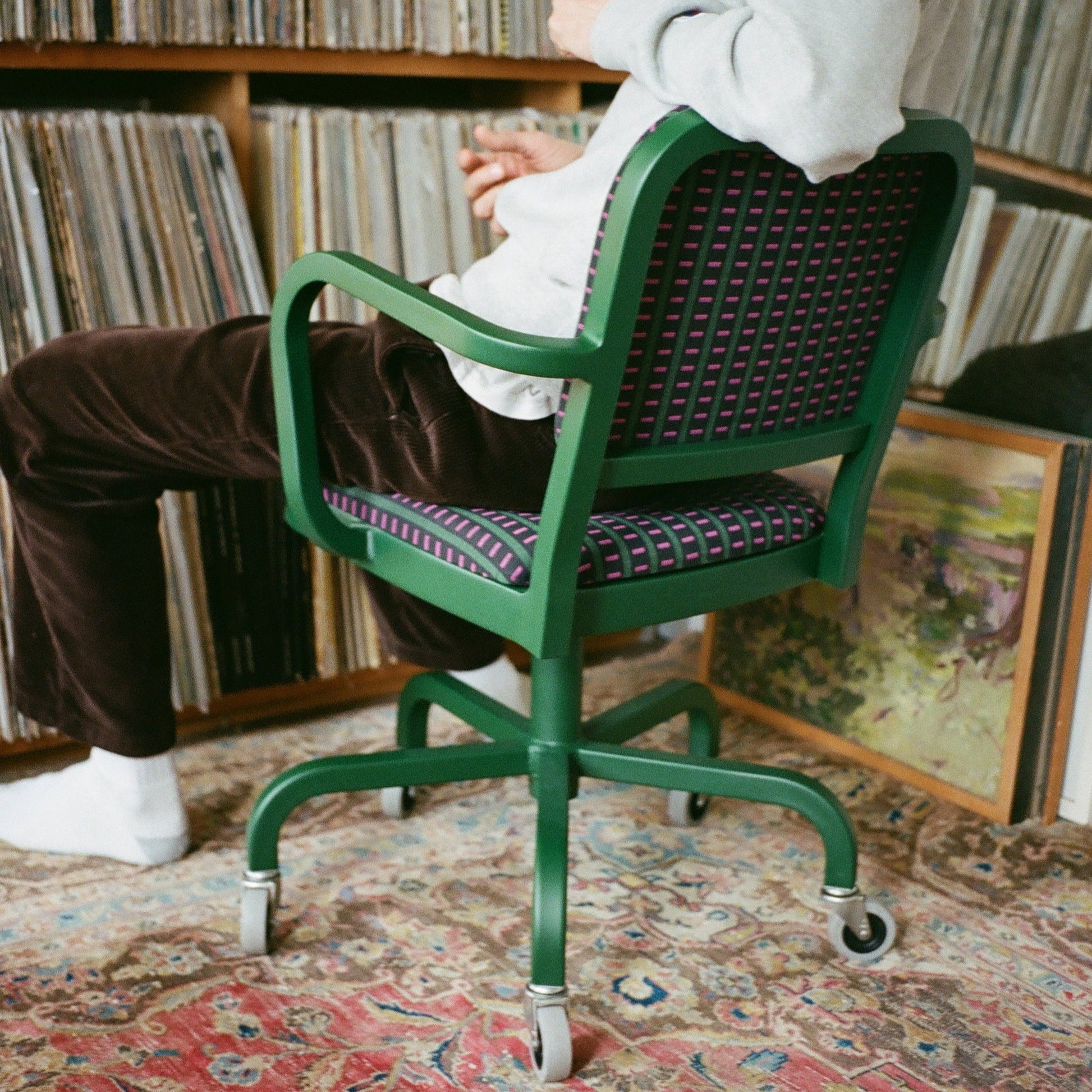 Green Officer Chair with Black Mexidot - Afternoon Light Exclusive OFFICE CHAIRS Emeco