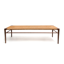 Load image into Gallery viewer, Woven Rush Bench In Walnut BENCHES Smilow Design 
