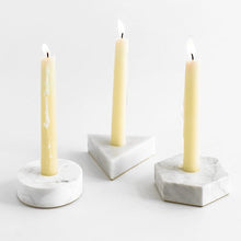 Load image into Gallery viewer, Marble Candle Holder CANDLE HOLDERS Fort Standard Objects White Marble Triangle 

