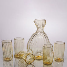 Load image into Gallery viewer, Wabi Sabi Sake Carafe + 5 cups CUPS &amp; GLASSES Andrew Iannazzi Straw Gold 

