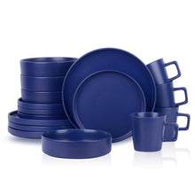 Load image into Gallery viewer, Cleo Stoneware Dinnerware Set - Blue Stoneware Stone + Lain 
