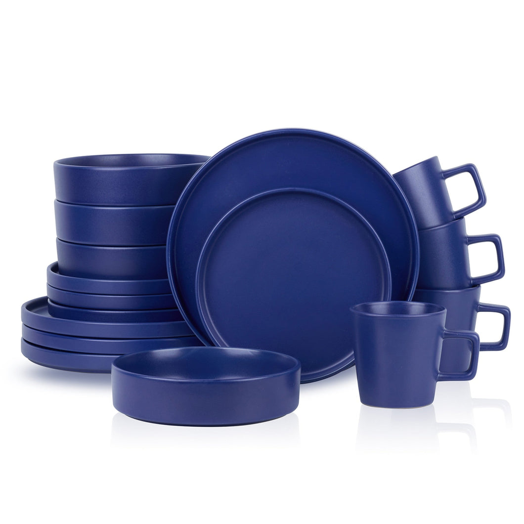 Cleo Stoneware Dinnerware Set - Blue Stoneware Stone + Lain 