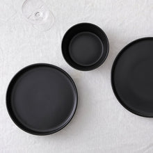 Load image into Gallery viewer, Celina Stoneware Dinnerware Set, Cereal and Dinner Bowls - Black Stoneware Stone + Lain 
