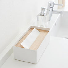 Load image into Gallery viewer, Tissue Case - Steel + Wood - Short BATH ACCESSORIES Yamazaki Home 
