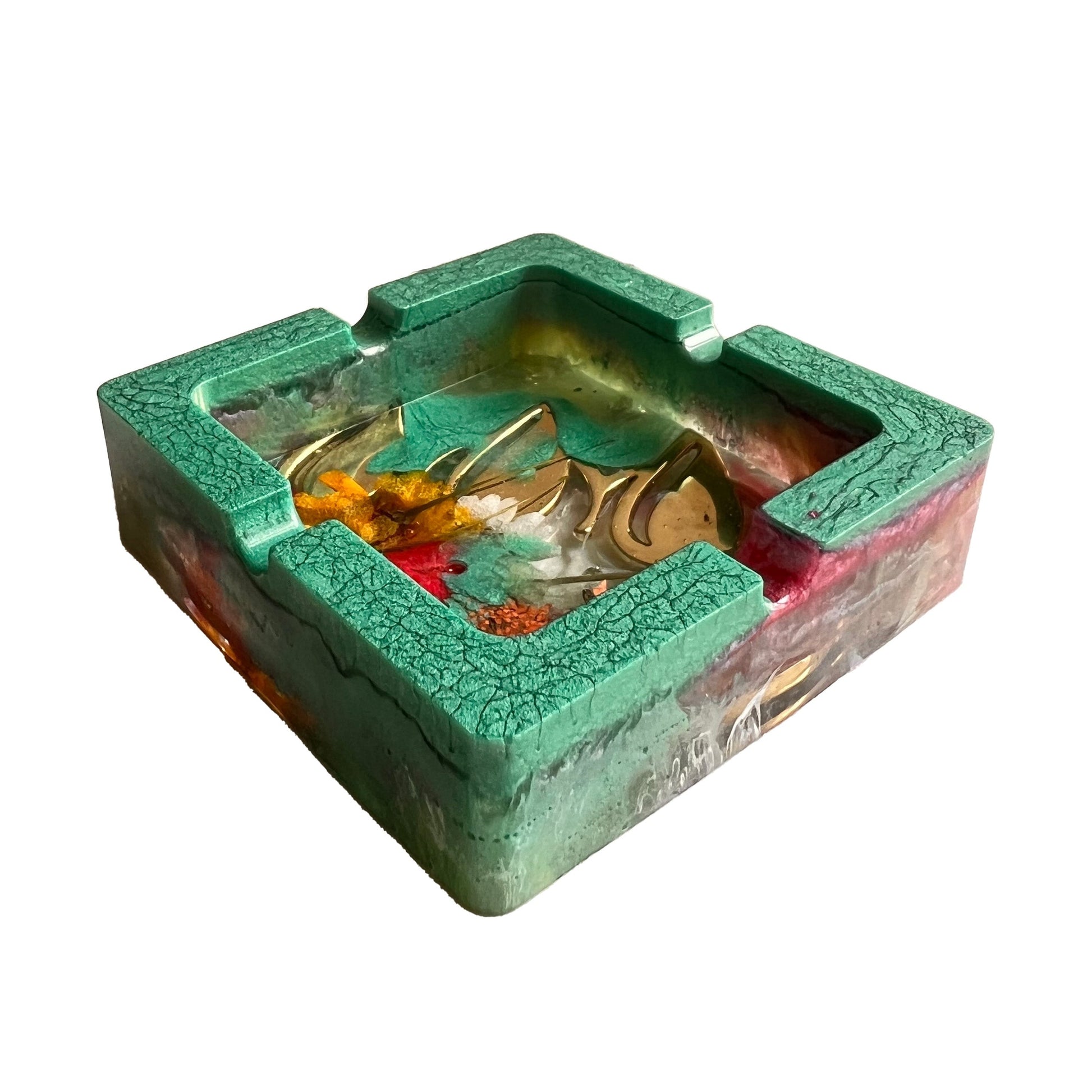 Exclusive Claw Money x 420 mamii Resin Ashtray Weed Accessories Afternoon Light Teal Flower