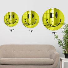 Load image into Gallery viewer, Happy Face Mirror Art | Emoji Wall Hanging | Wall Art Decor | Decorative 3D Mirror Wall Art |Dorm Wall Art | Made In The USA | 4 Artworks 4ArtWorks 
