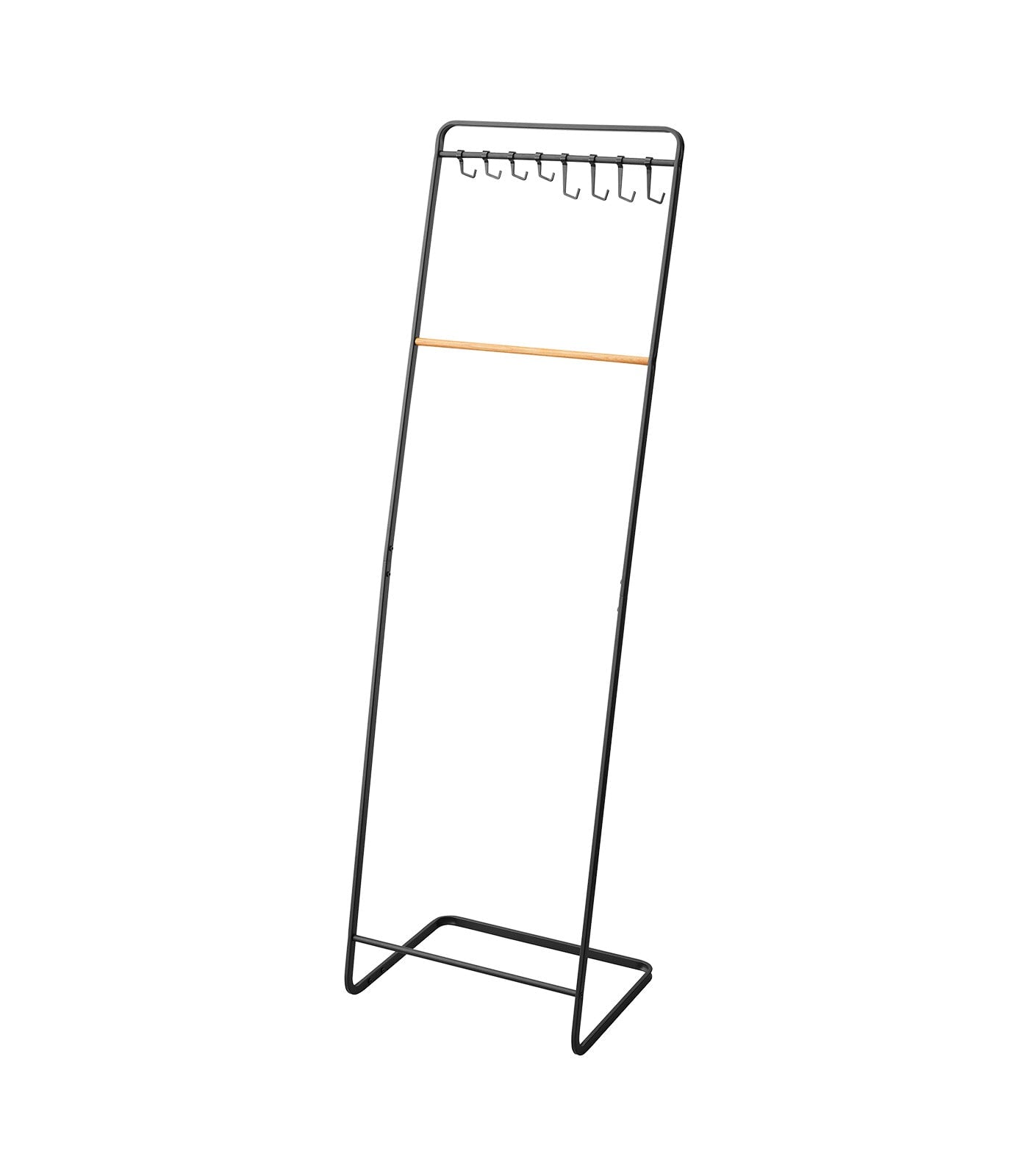Coat Rack with Hat Storage (66" H) - Steel + Wood Coat Rack Yamazaki Home