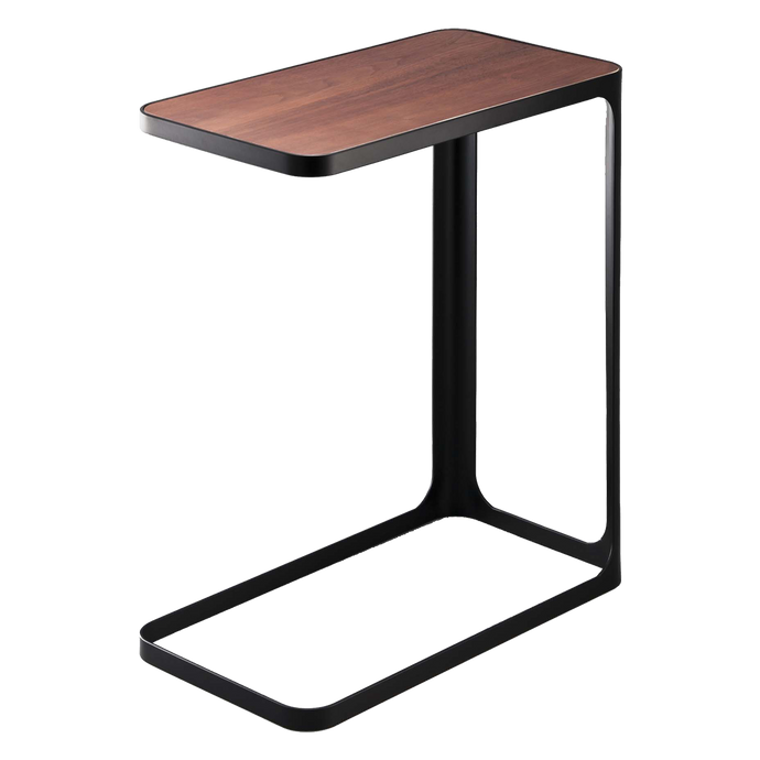 C Side Table, Wood Top SIDE TABLES Yamazaki Home Black/Walnut 