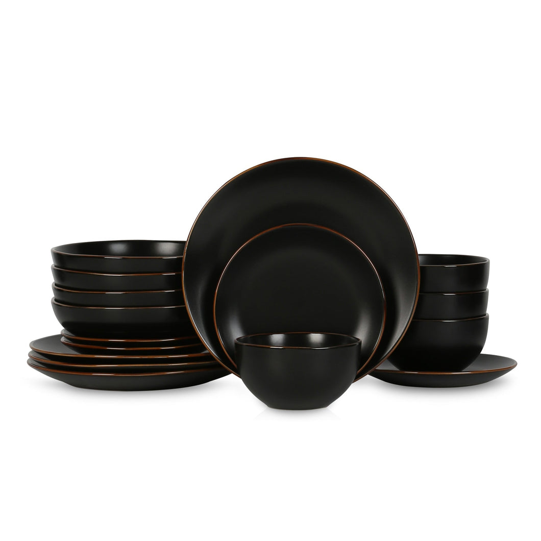 Brasa Stoneware Dinnerware Set - Black Stoneware Stone + Lain 