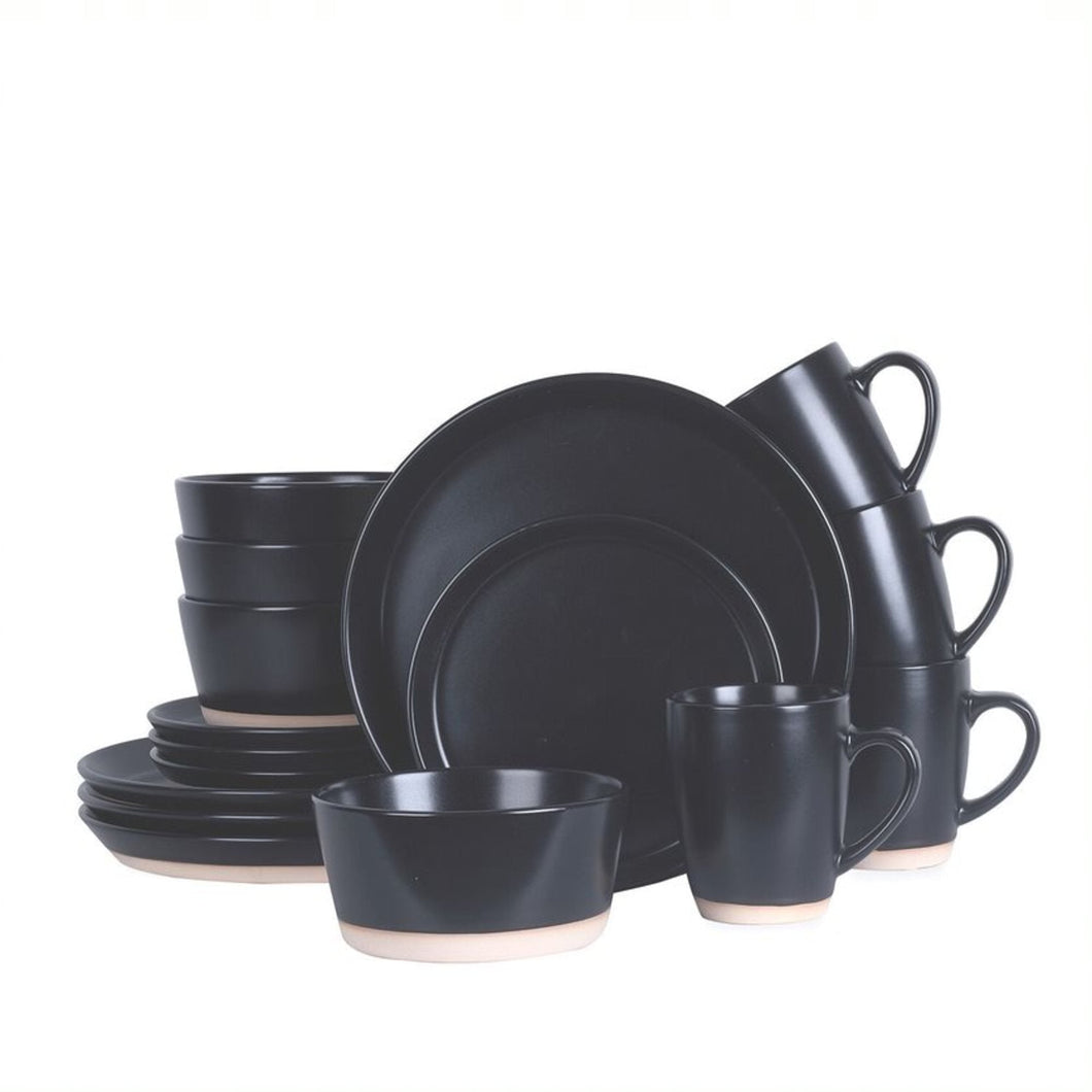 Jules Stoneware Dinnerware Set - Black Stoneware Stone + Lain 