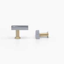 Load image into Gallery viewer, Mod T-Knob Hardware Hapny Home Polished Chrome &amp; Satin Brass (CSB) 
